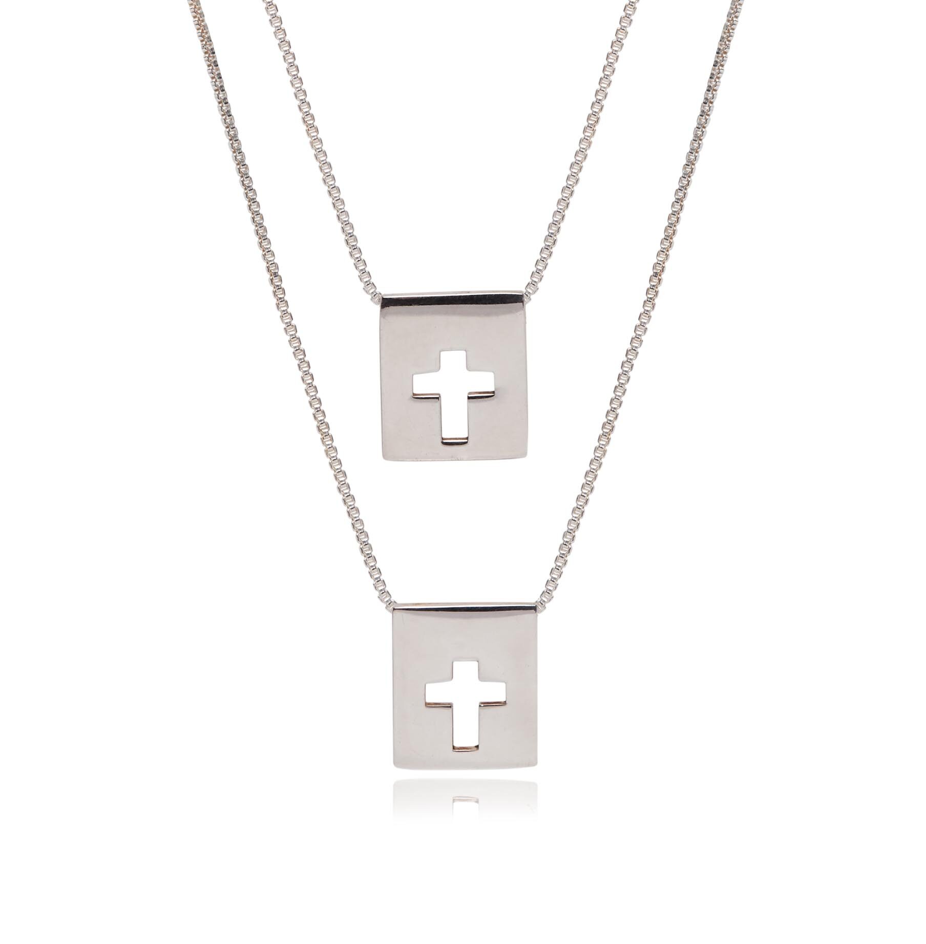 Colar Escapulário Crucifixo