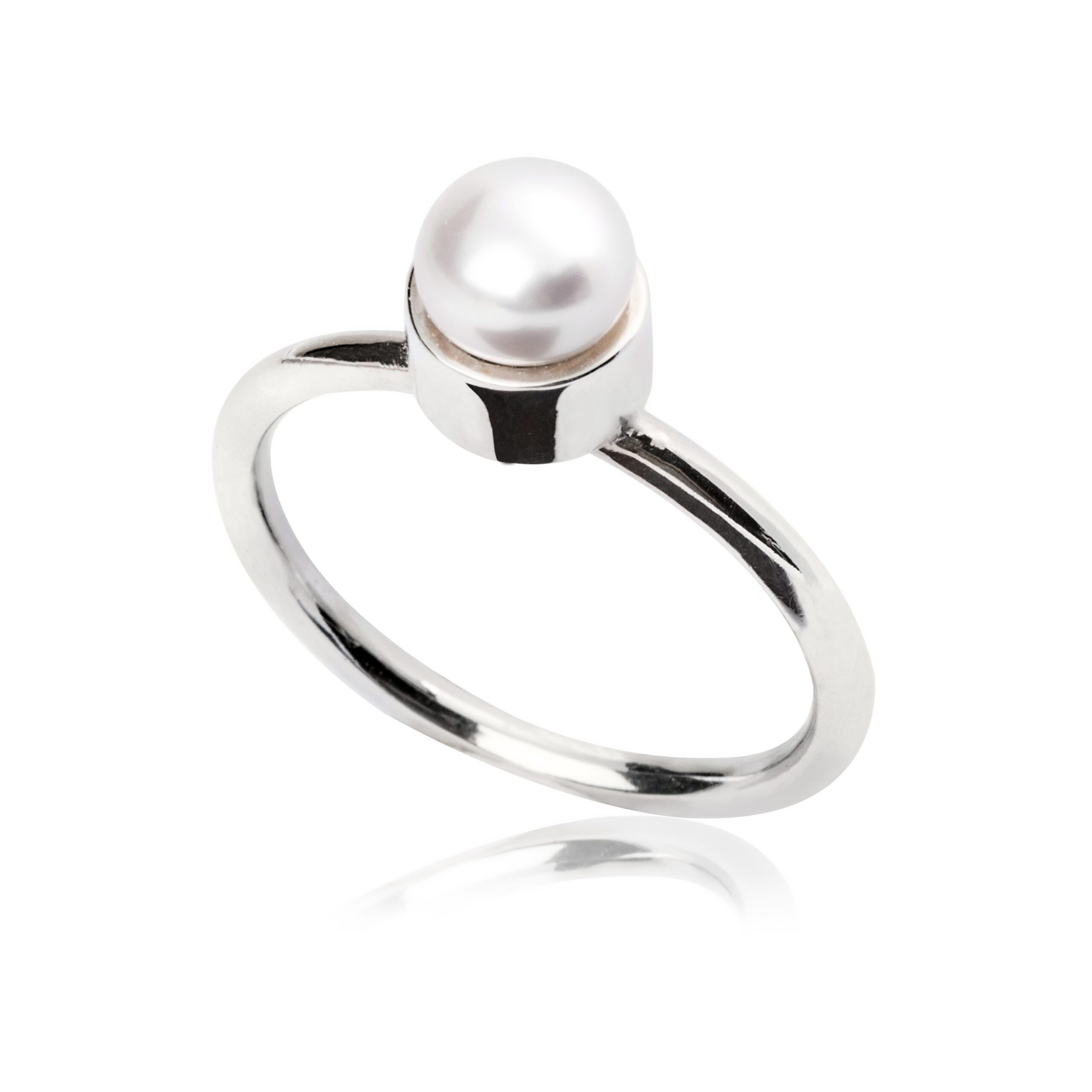 Anel Solitário Pérola